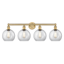 Innovations Lighting Athens 4 Light 35" Wide Vanity Light Brushed Brass / Clear