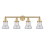 Innovations Lighting Bellmont 4 Light 34" Wide Vanity Light Brushed Brass / Clear