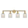 Innovations Lighting Caledonia 4 Light 32" Wide Vanity Light Brushed Brass / Mouchette