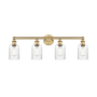 Innovations Lighting Hadley 4 Light 32" Wide Vanity Light Brushed Brass / Clear