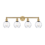 Innovations Lighting Waverly 4 Light 33" Wide Vanity Light Brushed Brass / Clear