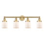 Innovations Lighting Bell 4 Light 34" Wide Vanity Light Brushed Brass / Matte White