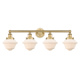 Innovations Lighting Oxford 4 Light 34" Wide Vanity Light Brushed Brass / Matte White