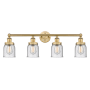 Innovations Lighting Bell 4 Light 34" Wide Vanity Light Brushed Brass / Seedy