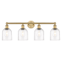 Innovations Lighting Bella 4 Light 33" Wide Vanity Light Brushed Brass / Clear