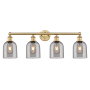Innovations Lighting Bella 4 Light 33" Wide Vanity Light Brushed Brass / Light Smoke