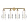 Innovations Lighting Windham 4 Light 34" Wide Vanity Light Brushed Brass / Clear