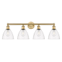 Innovations Lighting Bristol Glass 4 Light 35" Wide Vanity Light Brushed Brass / Clear