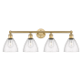 Innovations Lighting Bristol Glass 4 Light 35" Wide Vanity Light Brushed Brass / Seedy