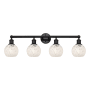 Innovations Lighting White Mouchette 4 Light 33" Wide Vanity Light Matte Black