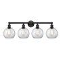 Innovations Lighting Athens 4 Light 35" Wide Vanity Light Matte Black / Clear