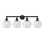 Innovations Lighting Athens 4 Light 35" Wide Vanity Light Matte Black / Seedy
