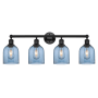 Innovations Lighting Bella 4 Light 33" Wide Vanity Light Matte Black / Princess Blue
