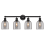 Innovations Lighting Bella 4 Light 33" Wide Vanity Light Matte Black / Light Smoke