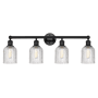 Innovations Lighting Bridal Veil 4 Light 32" Wide Vanity Light Matte Black / Clear