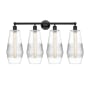 Innovations Lighting Windham 4 Light 34" Wide Vanity Light Matte Black / Clear