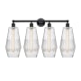 Innovations Lighting Windham 4 Light 34" Wide Vanity Light Matte Black / Seedy