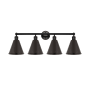 Innovations Lighting Ballston Cone 4 Light 35" Wide Vanity Light Matte Black