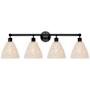Innovations Lighting Bristol Natural 4 Light 35" Wide Vanity Light Matte Black / Natural