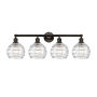 Innovations Lighting Athens 4 Light 35" Wide Vanity Light Oil Rubbed Bronze / Clear Deco Swirl