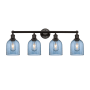 Innovations Lighting Bella 4 Light 33" Wide Vanity Light Oil Rubbed Bronze / Princess Blue