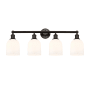 Innovations Lighting Bella 4 Light 33" Wide Vanity Light Oil Rubbed Bronze / Gloss White
