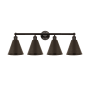 Innovations Lighting Ballston Cone 4 Light 35" Wide Vanity Light Oil Rubbed Bronze