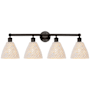 Innovations Lighting Bristol Natural 4 Light 35" Wide Vanity Light Oil Rubbed Bronze / Natural