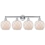 Innovations Lighting Farmhouse Rope 4 Light 35" Wide Vanity Light Polished Chrome / White Glass with White Rope