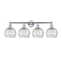Innovations Lighting Athens 4 Light 35" Wide Vanity Light Polished Chrome / Clear Deco Swirl