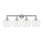 Innovations Lighting Athens 4 Light 35" Wide Vanity Light Polished Chrome / Clear Water Glass