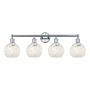 Innovations Lighting White Mouchette 4 Light 33" Wide Vanity Light Polished Chrome
