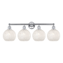 Innovations Lighting White Mouchette 4 Light 35" Wide Vanity Light Polished Chrome