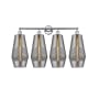 Innovations Lighting Windham 4 Light 34" Wide Vanity Light Polished Chrome / Smoked