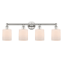 Innovations Lighting Cobbleskill 4 Light 32" Wide Vanity Light Polished Nickel / Matte White