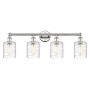Innovations Lighting Cobbleskill 4 Light 32" Wide Vanity Light Polished Nickel / Deco Swirl
