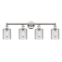 Innovations Lighting Cobbleskill 4 Light 32" Wide Vanity Light Polished Nickel / Clear