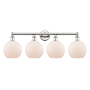 Innovations Lighting Athens 4 Light 35" Wide Vanity Light Polished Nickel / Matte White