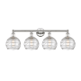 Innovations Lighting Athens 4 Light 35" Wide Vanity Light Polished Nickel / Clear Deco Swirl