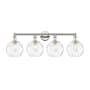 Innovations Lighting Athens 4 Light 35" Wide Vanity Light Polished Nickel / Clear Water Glass