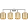 Innovations Lighting Preston 4 Light 34" Wide Vanity Light Polished Nickel / Mercury