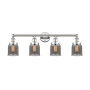 Innovations Lighting Bell 4 Light 34" Wide Vanity Light Polished Nickel / Plated Smoke / Multi-Colored