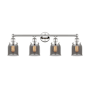 Innovations Lighting Bell 4 Light 34" Wide Vanity Light Polished Nickel / Plated Smoke / Multi-Colored