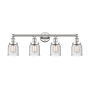 Innovations Lighting Bell 4 Light 34" Wide Vanity Light Polished Nickel / Seedy / Multi-Colored