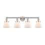 Innovations Lighting Cone 4 Light 34" Wide Vanity Light Polished Nickel / Matte White