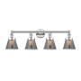 Innovations Lighting Cone 4 Light 34" Wide Vanity Light Polished Nickel / Plated Smoke
