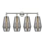 Innovations Lighting Windham 4 Light 34" Wide Vanity Light Polished Nickel / Smoked