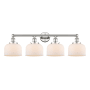 Innovations Lighting Bell 4 Light 34" Wide Vanity Light Polished Nickel / Matte White