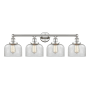 Innovations Lighting Bell 4 Light 34" Wide Vanity Light Polished Nickel / Clear