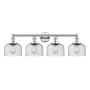 Innovations Lighting Bell 4 Light 34" Wide Vanity Light Polished Nickel / Seedy
